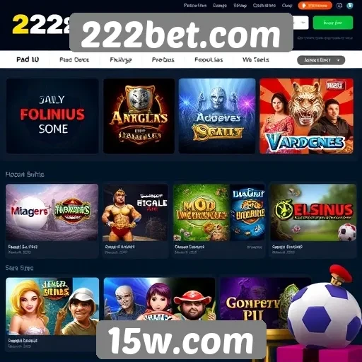 Variedade de jogos disponíveis em 222bet.com